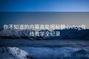 你不知道的内幕高能揭秘糖心vlog在线教学全纪录