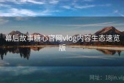 幕后故事糖心官网vlog内容生态速览版