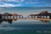 行业观察深夜突发91网页版二次热潮