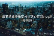 细节还原多角度分析糖心官网vlog深度回顾