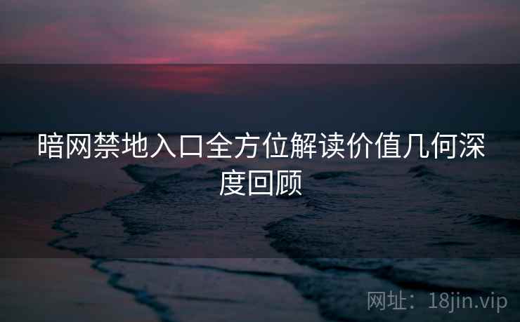 暗网禁地入口全方位解读价值几何深度回顾