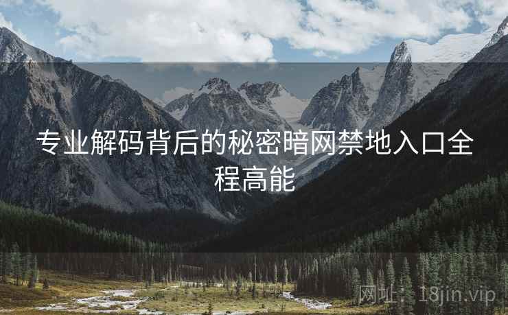 专业解码背后的秘密暗网禁地入口全程高能