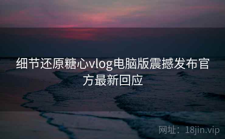 细节还原糖心vlog电脑版震撼发布官方最新回应